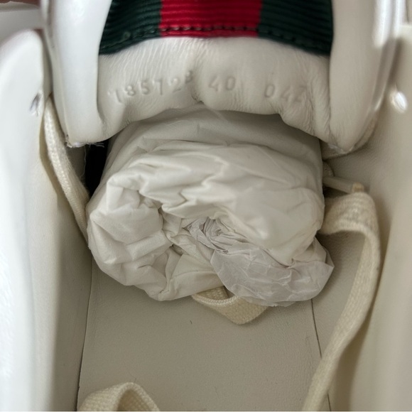 GUCCI 2024 Re-Web Low-Top Sneakers White Pink Leather Sz 40 - Picture 12 of 12